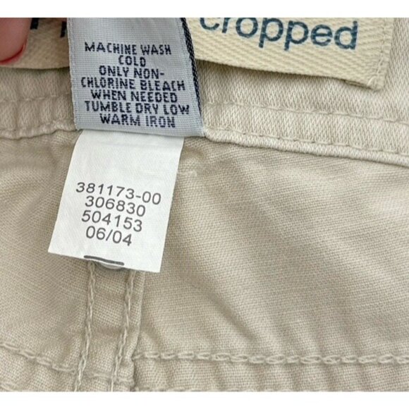 Vtg GAP Women’s Ivory Beige Low Rise Wide Leg Cropped Pants Size 10 Y2K Preppy - Picture 5 of 9